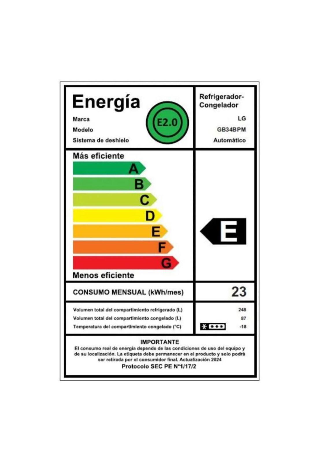 Refrigerador Bottom Freezer No Frost con ThinQ GB34BPM / 335 LTS/ LG (Nuevo caja dañada)-6