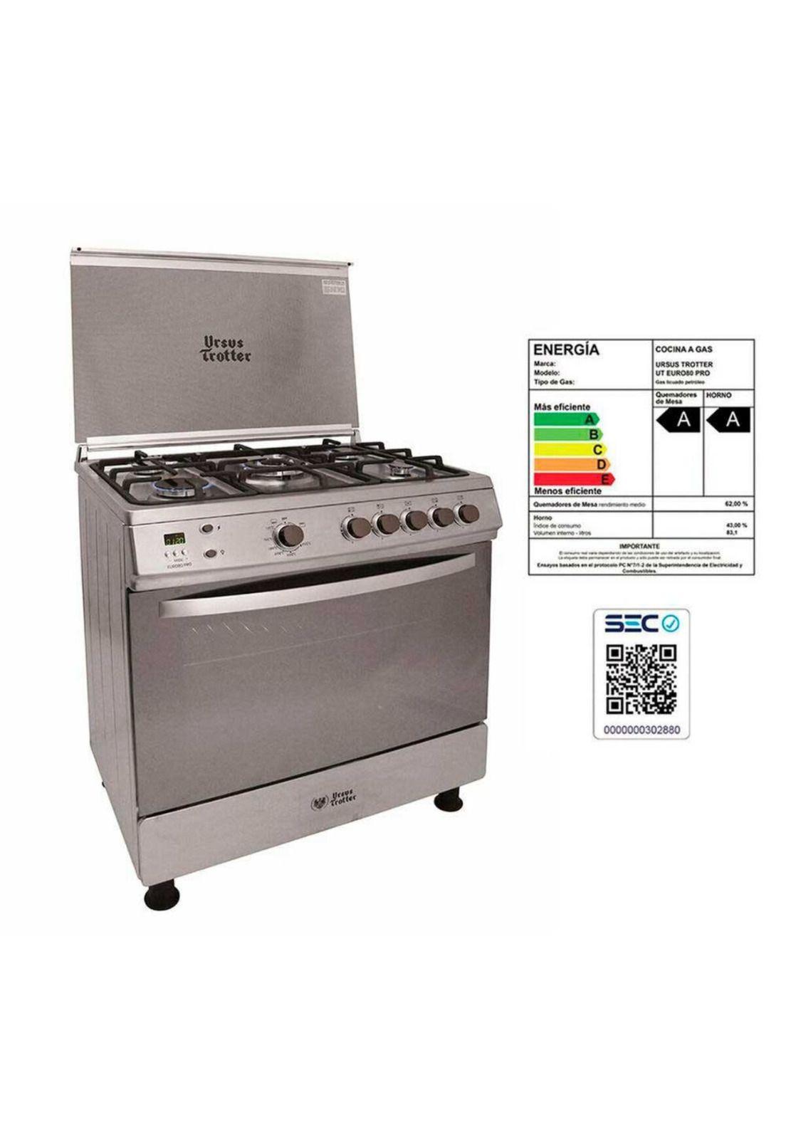 Cocina a Gas Ursus Trotter UT Euro 80 Pro GL 5 Quemadores (Nuevo caja dañada)-1