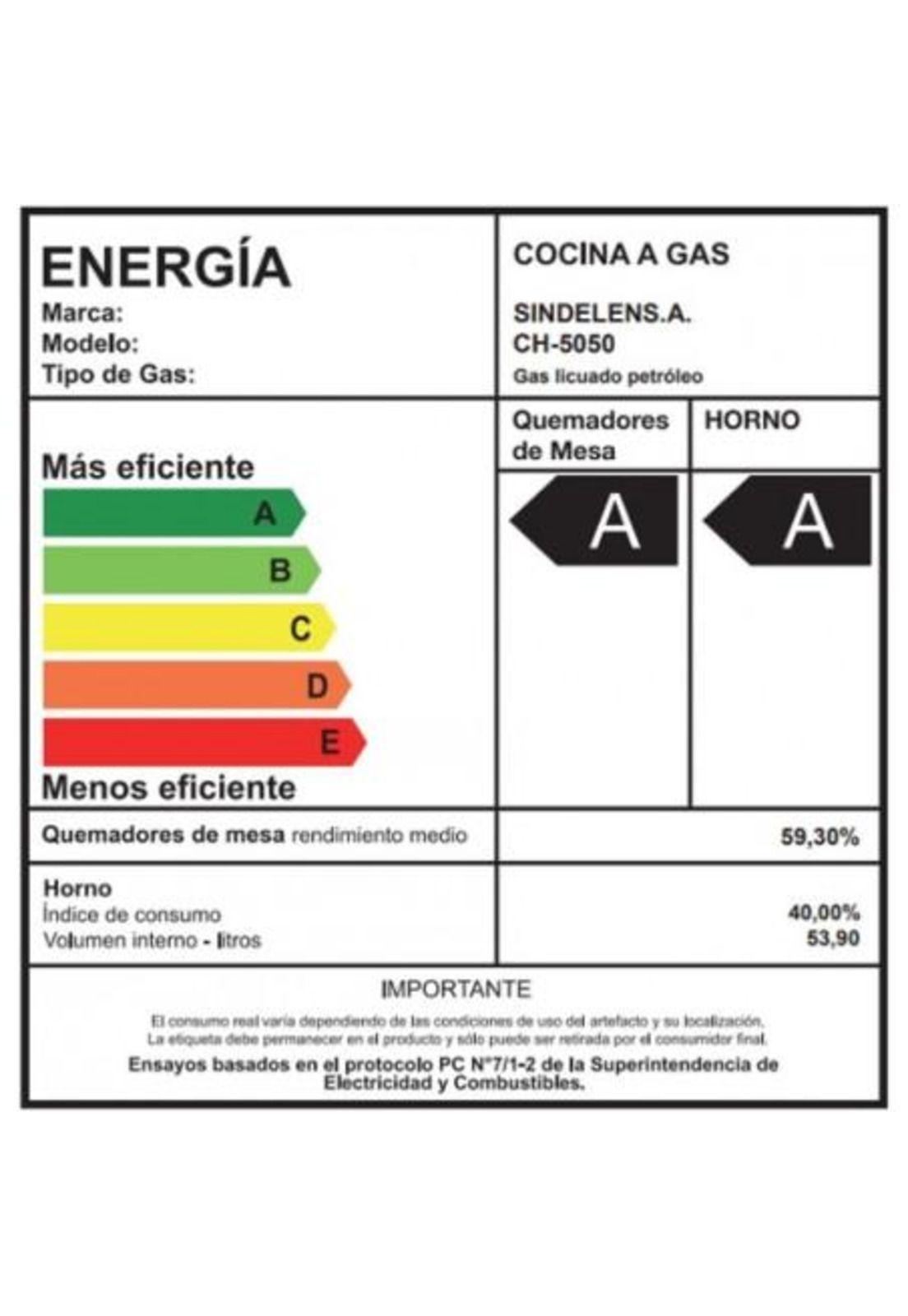 Cocina a gas 4 Platos CH-5050/  Sindelen/ Negra  (Nuevo caja dañada)-4