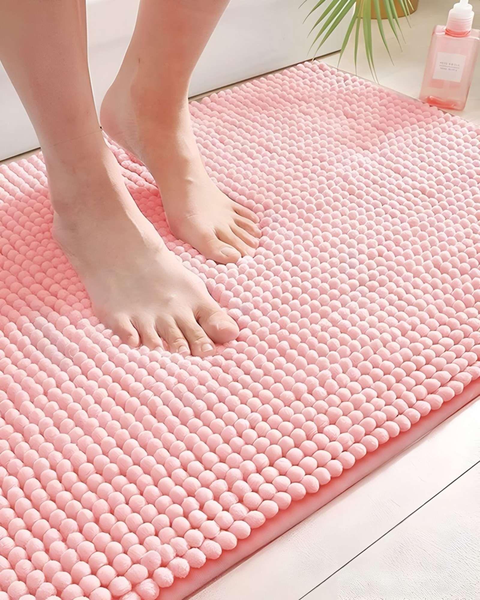ALFOMBRA DE BAÑO  DELGADA ROSADO 40X60 cm-2