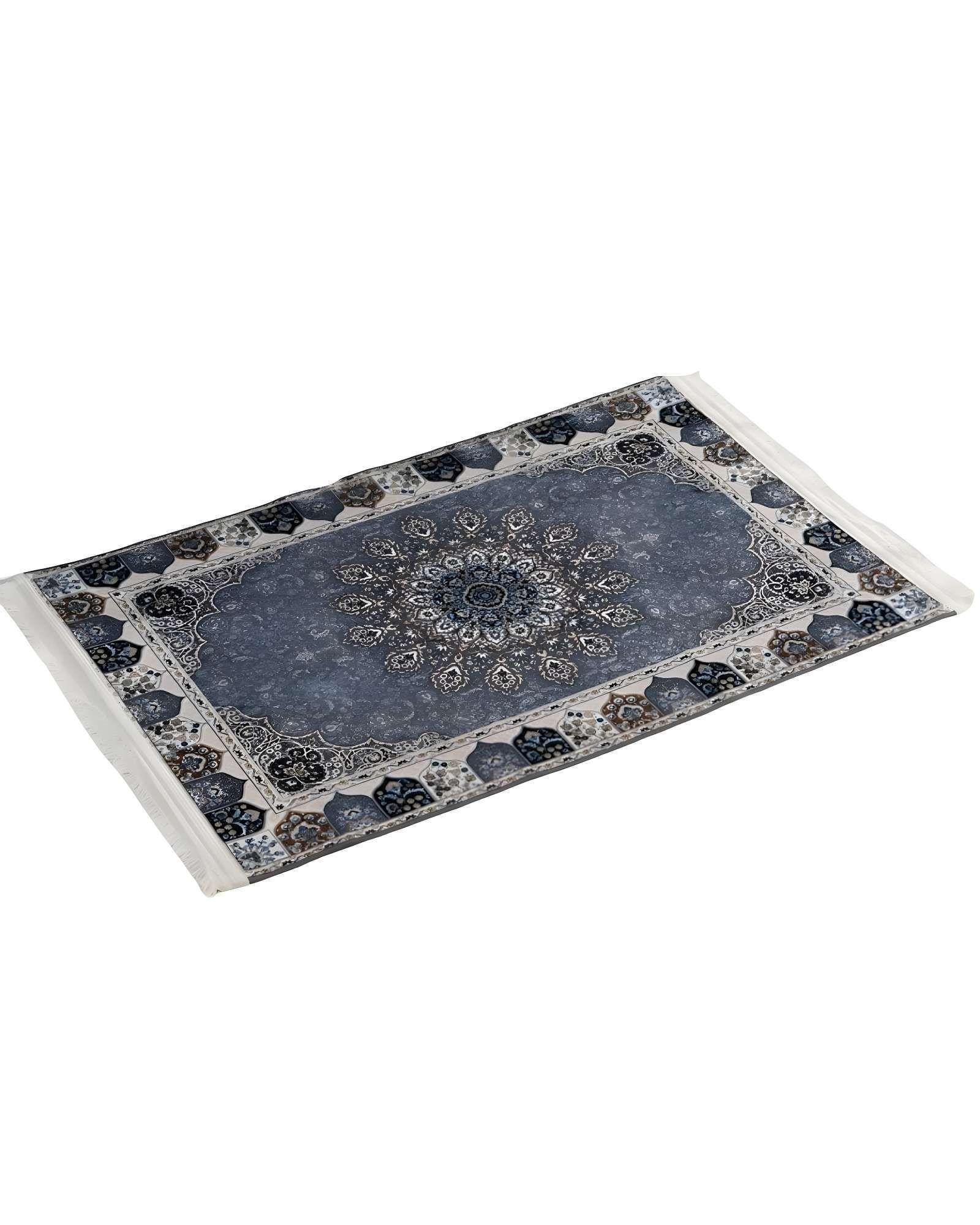 ALFOMBRA DECORATIVA CON FLEQUILLOS 80X120 GRIS-1