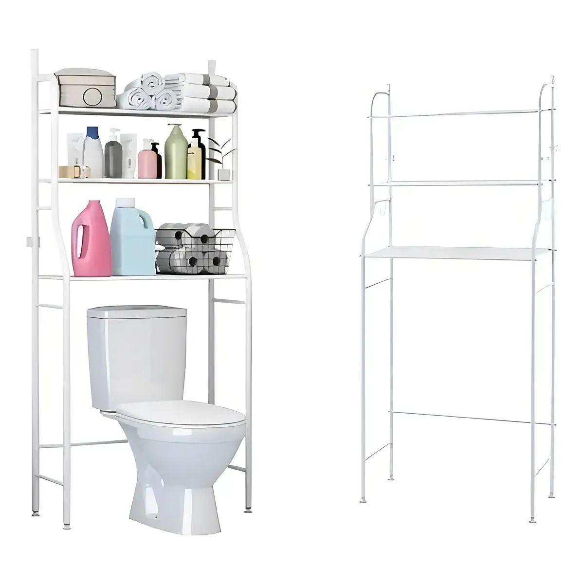 Estante Organizador Ba o Toilet Rack 3 Niveles Metal Blanco-1