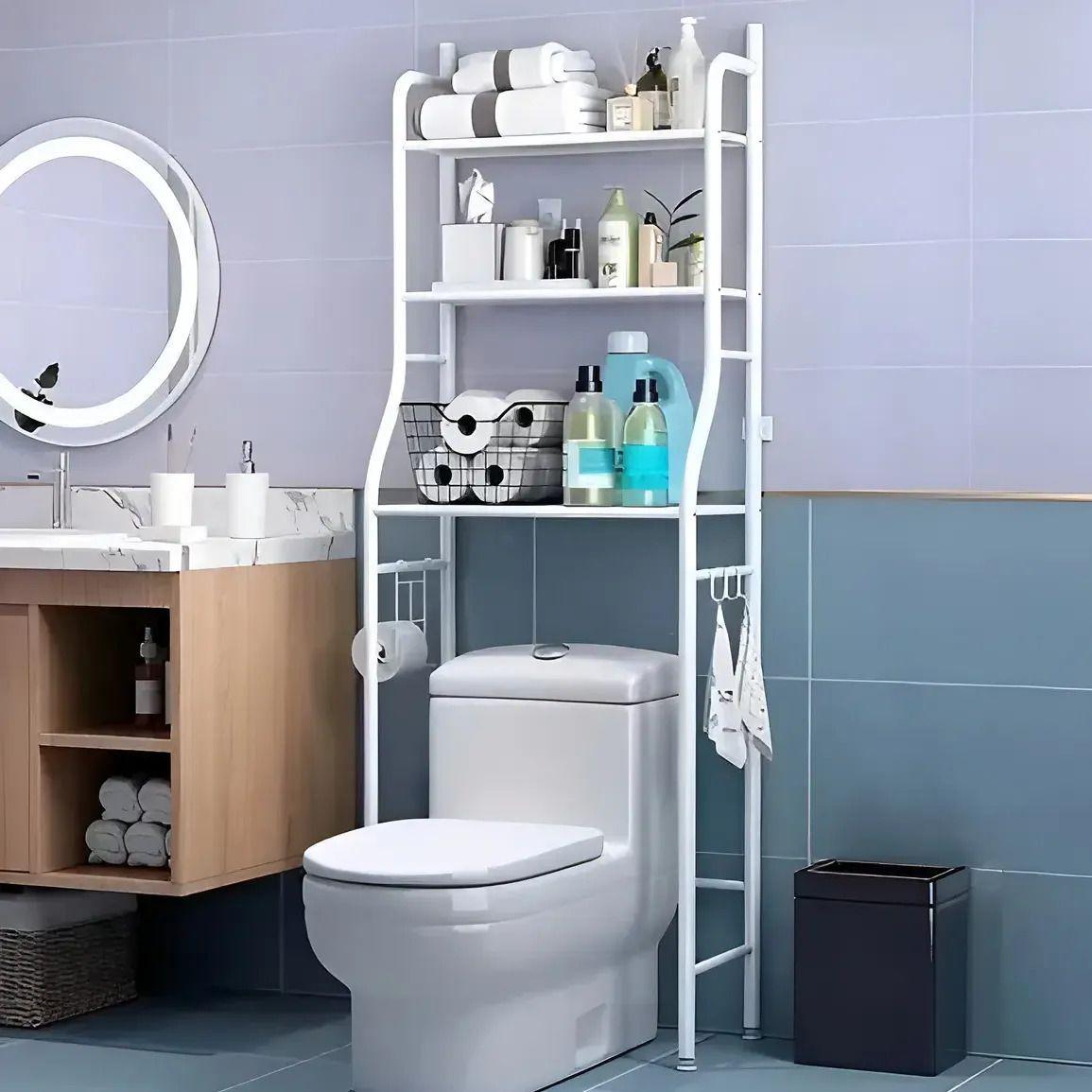 Estante Organizador Ba o Toilet Rack 3 Niveles Metal Blanco-2