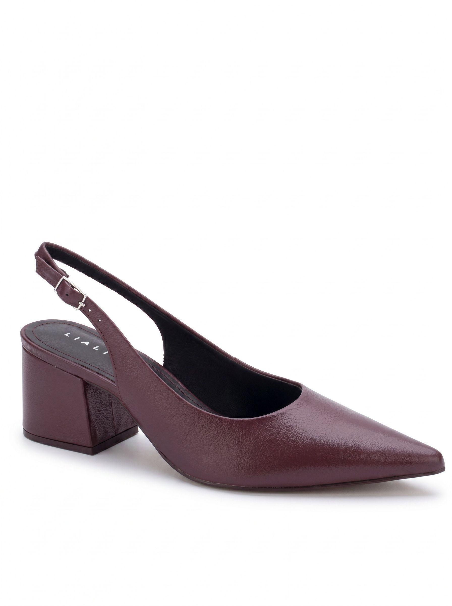 Zapato Mujer Slingback Taco Medio C modo 100 Cuero-9