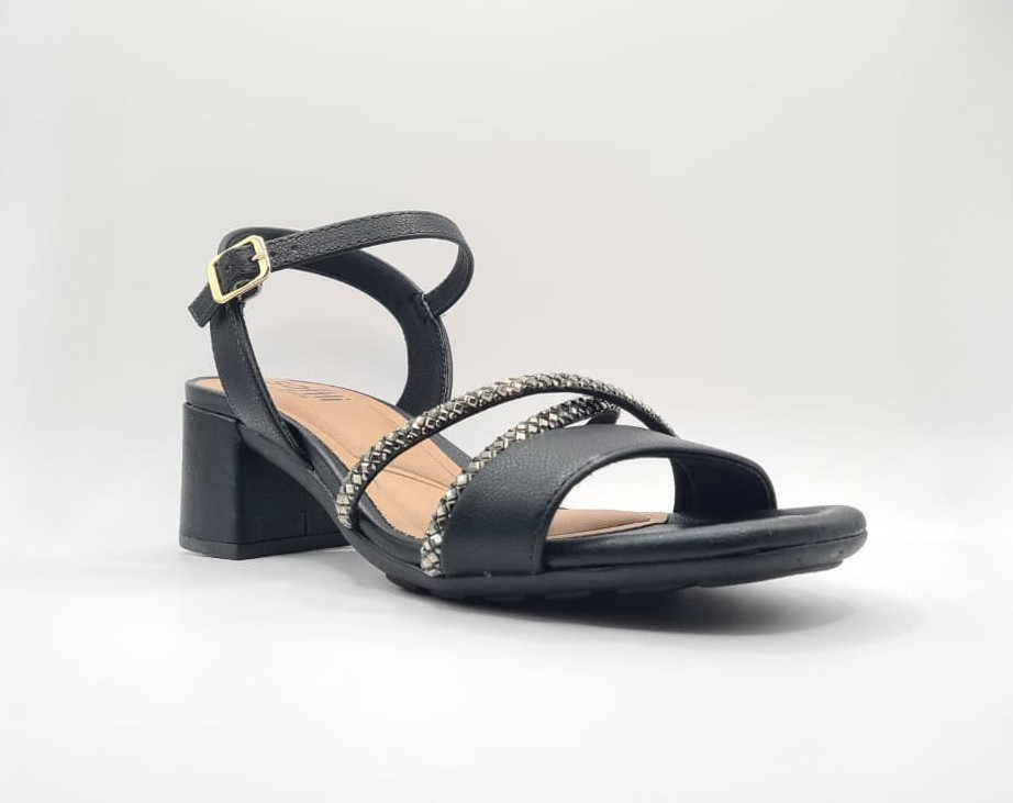 Sandalia Tacón Cuadrado Tira Brillantes Softli-1