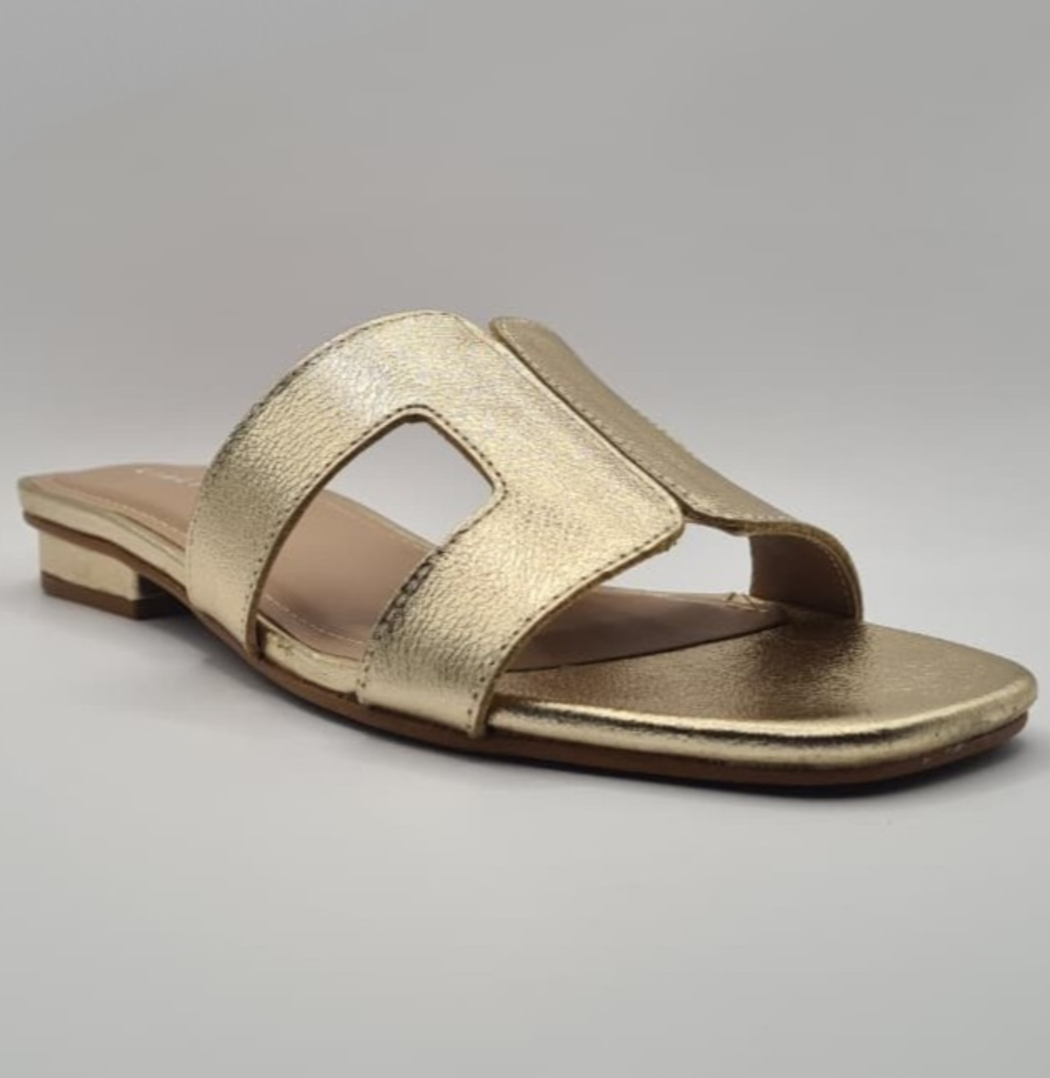 Sandalia Plana de Cuero Lia Line-2