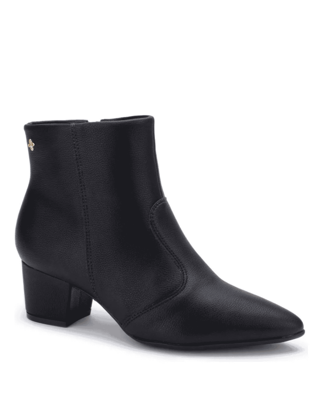Botin Mujer Elegante Taco Med Comodo Acolchado Negro Softli-3