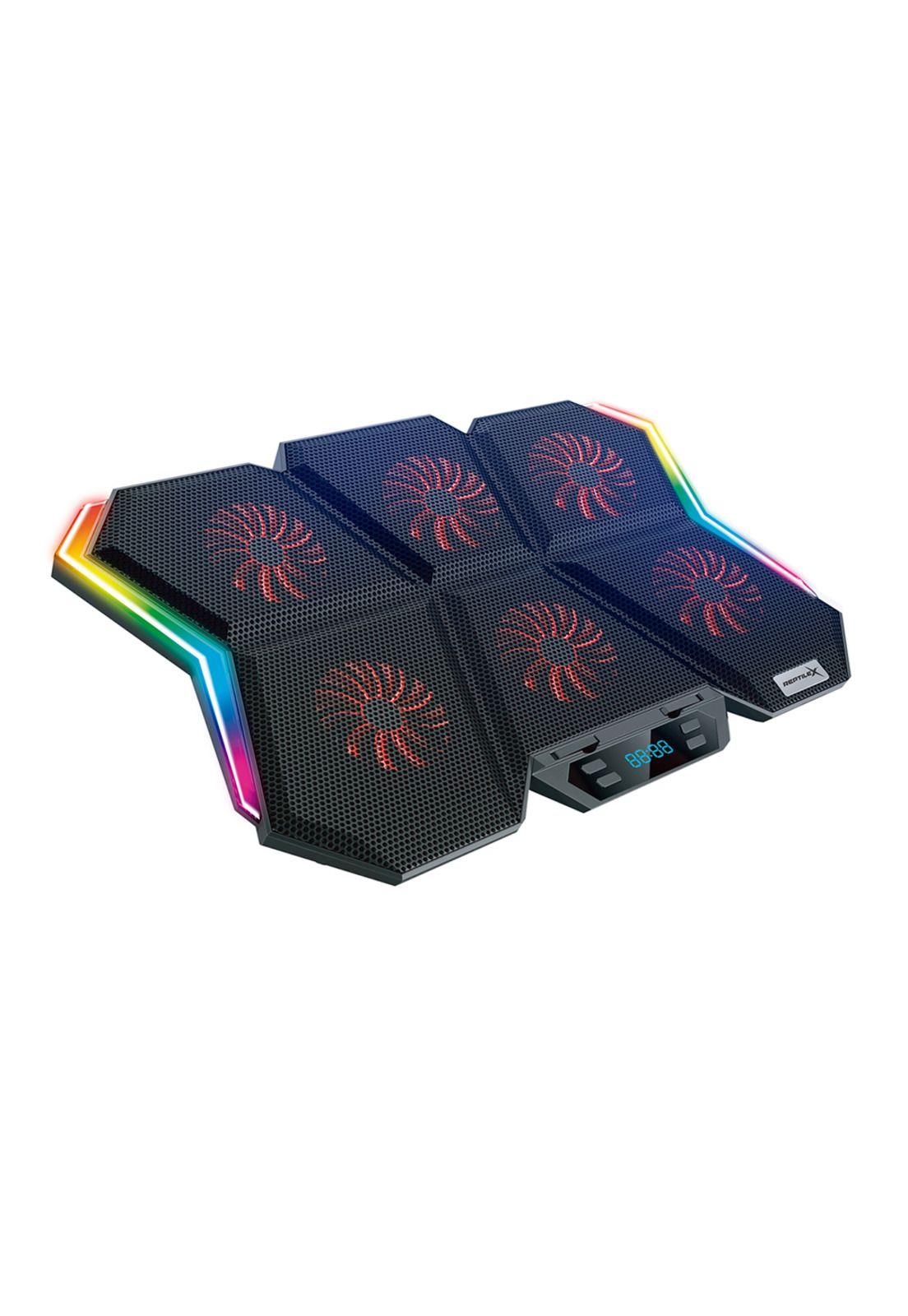 Soporte Cooling Gamer 6 Ventiladores, USB Dual, RGB-0