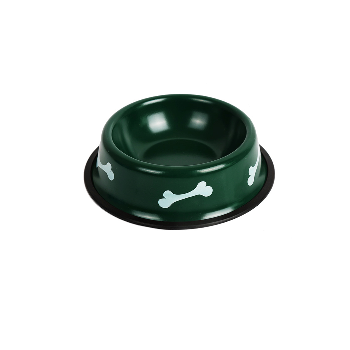 Plato para perro diseño de huesito Verde-0