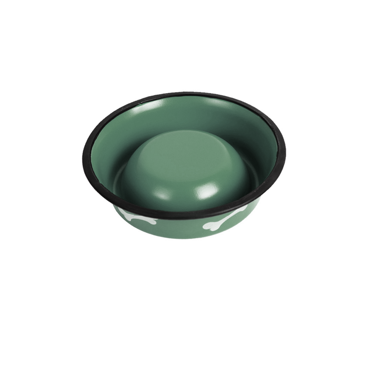 Plato para perro diseño de huesito Verde-2