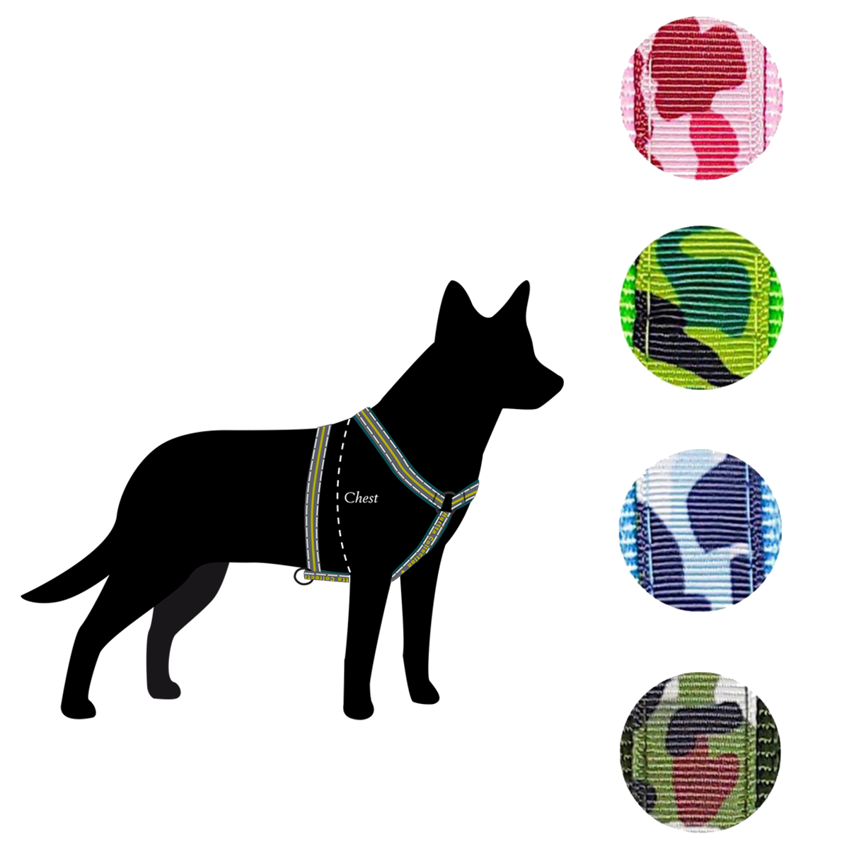 Arnés perro Talla S Verde-3