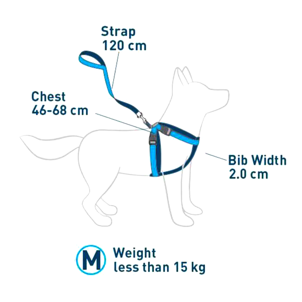 Arnés perro Talla M Azul-1