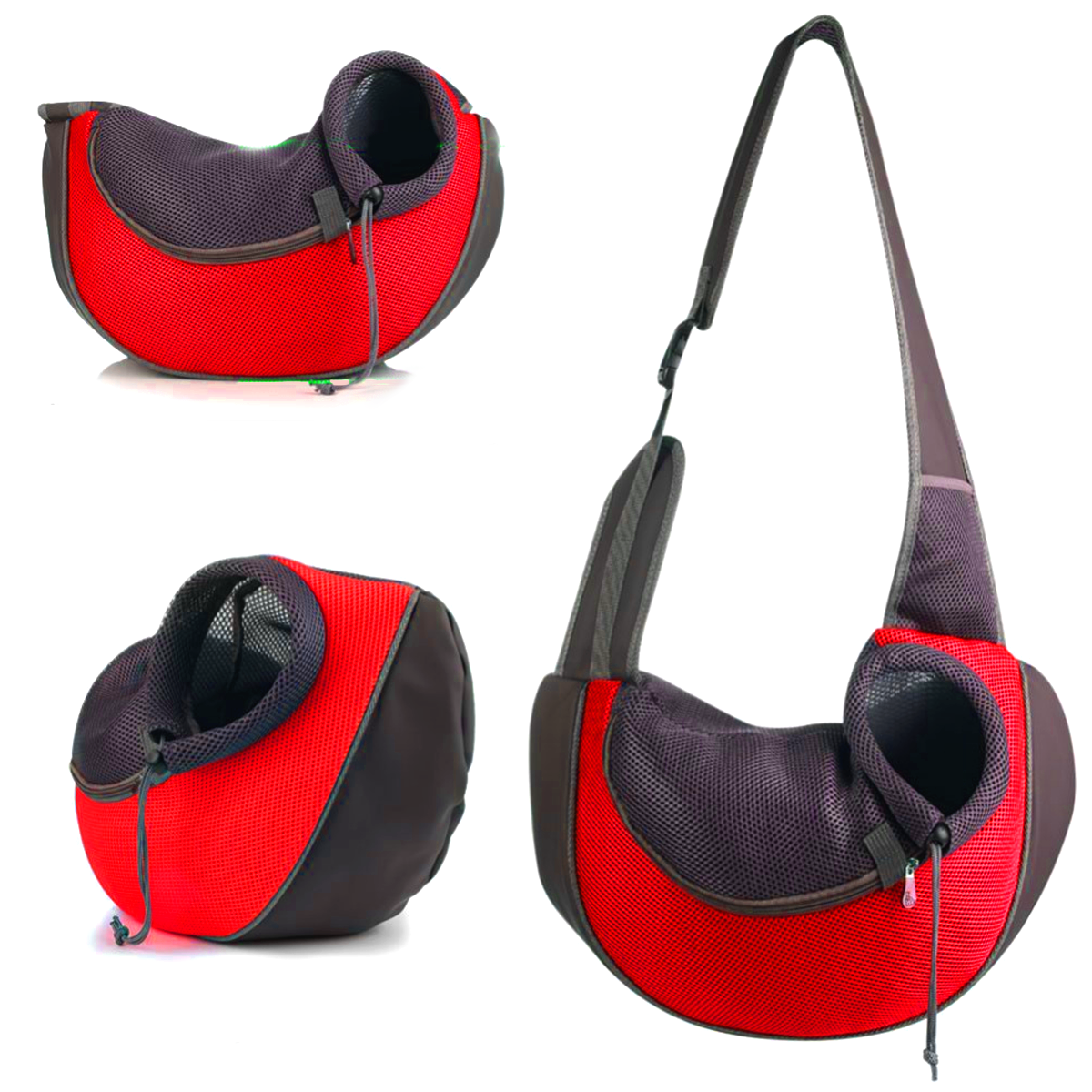 Bolso traslado Mascotas cruzado Rojo-4