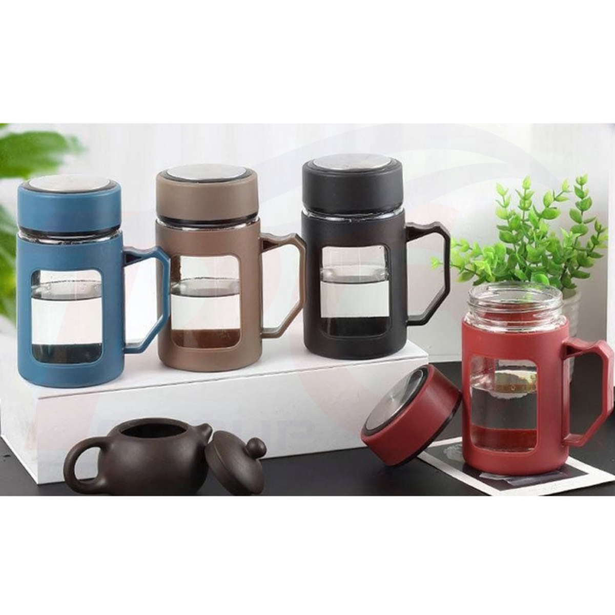 TAZÓN DE TÉ DE VIDRIO DE 500 ML CAFÉ-5