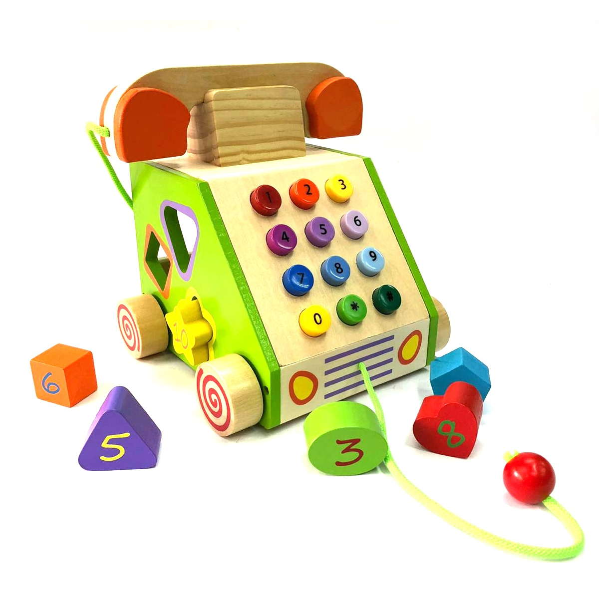 Juguete Madera Didáctico Teléfono -0