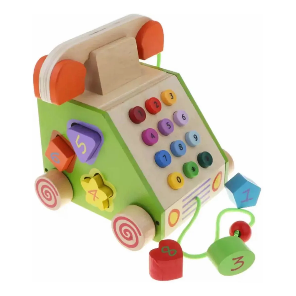 Juguete Madera Didáctico Teléfono -1