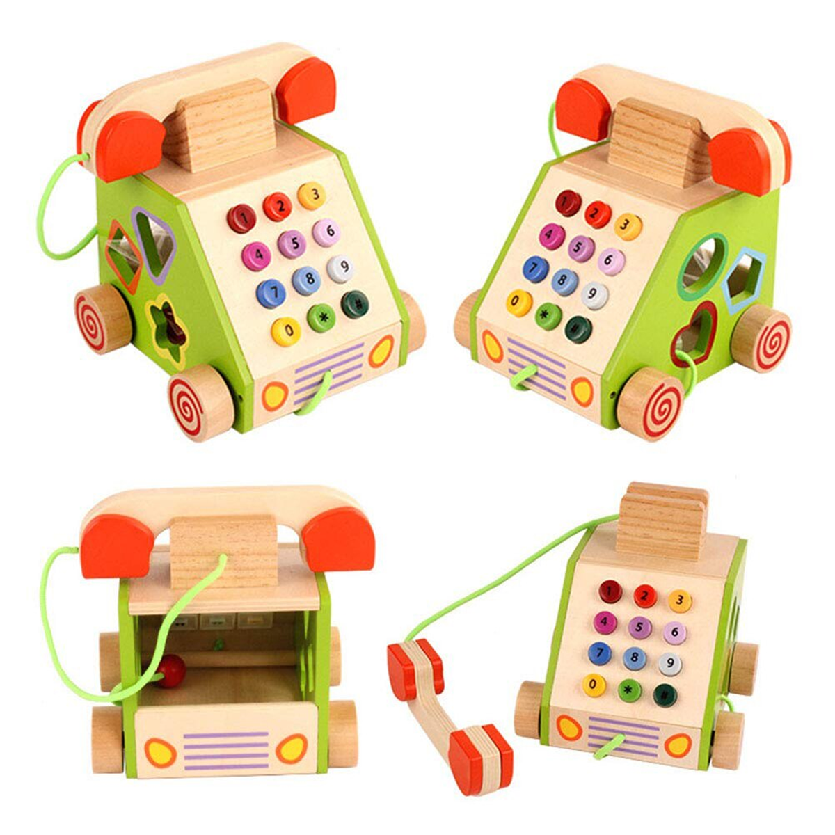Juguete Madera Didáctico Teléfono -4