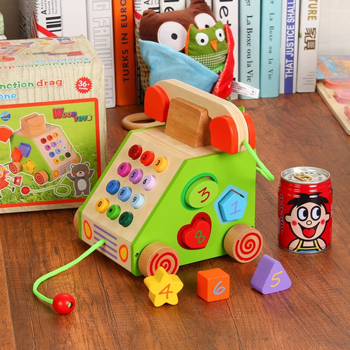 Juguete Madera Didáctico Teléfono -5