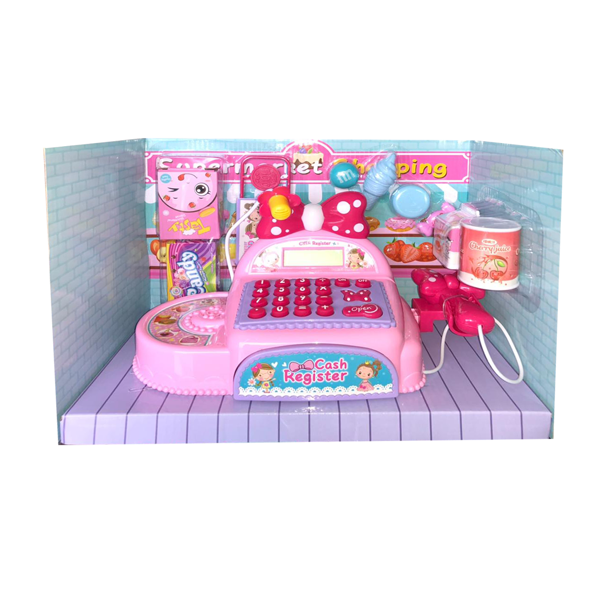 Caja registradora de juguete Rosada-0