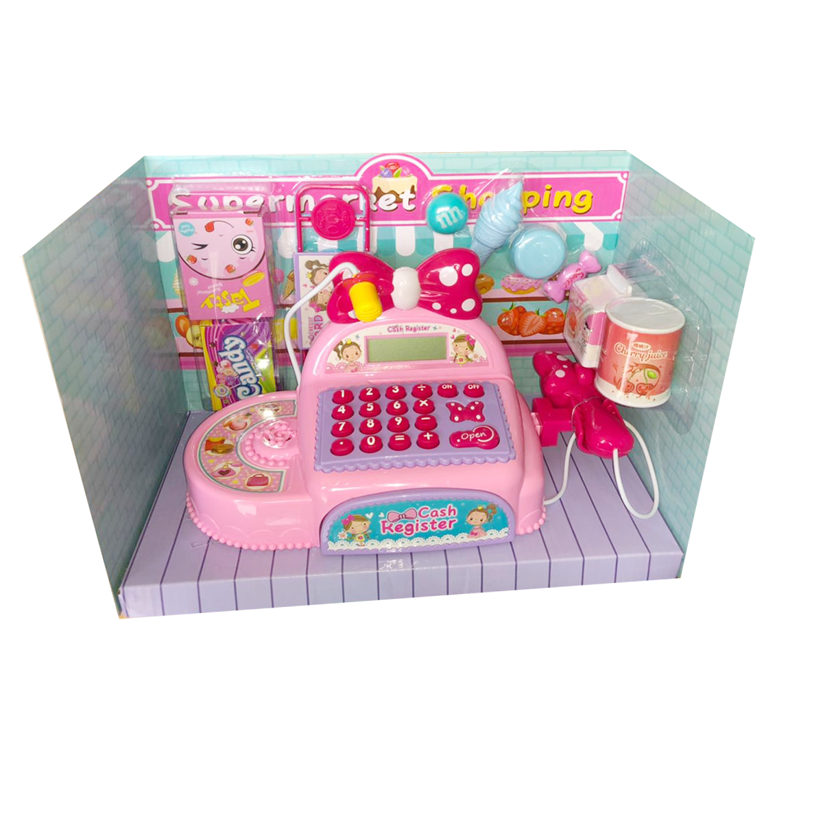 Caja registradora de juguete Rosada-5