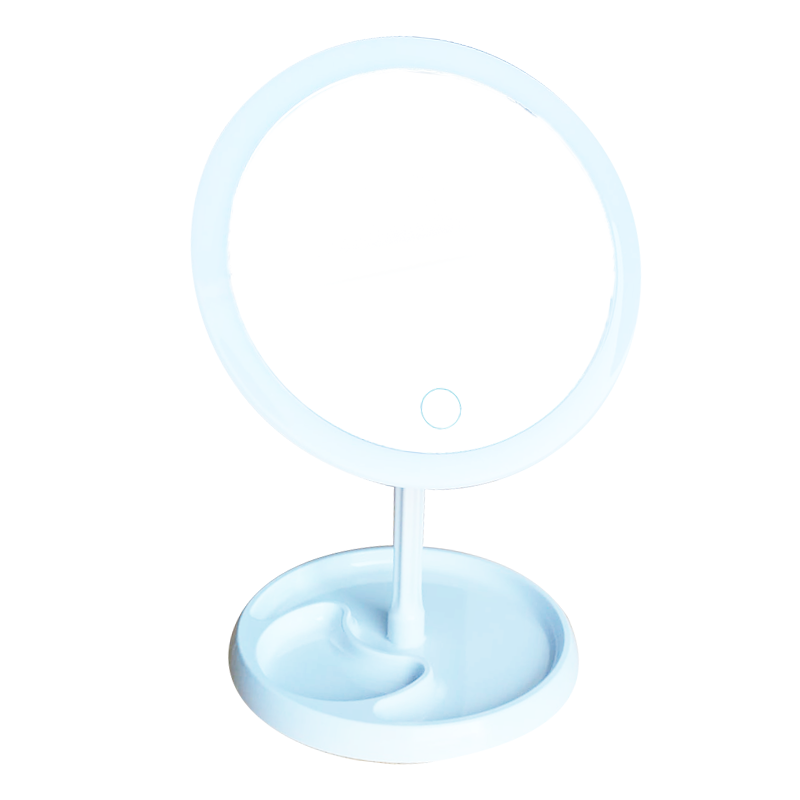 Espejo Maquillaje Cosmético 28 Luz Led Recargable Usb Táctil Blanco-0