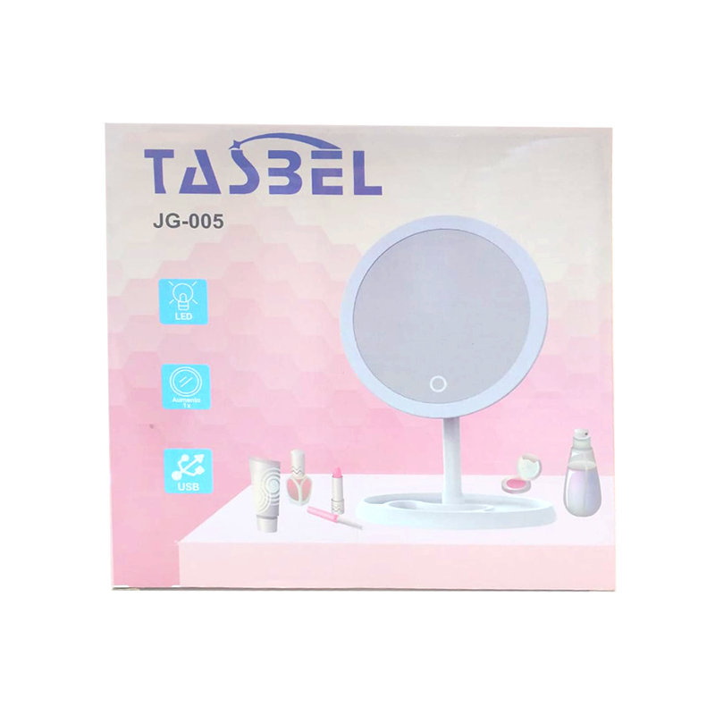 Espejo Maquillaje Cosmético 28 Luz Led Recargable Usb Táctil Blanco-3