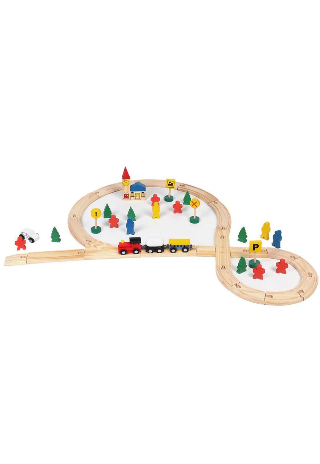 Juguete Madera Tren con Riel-2