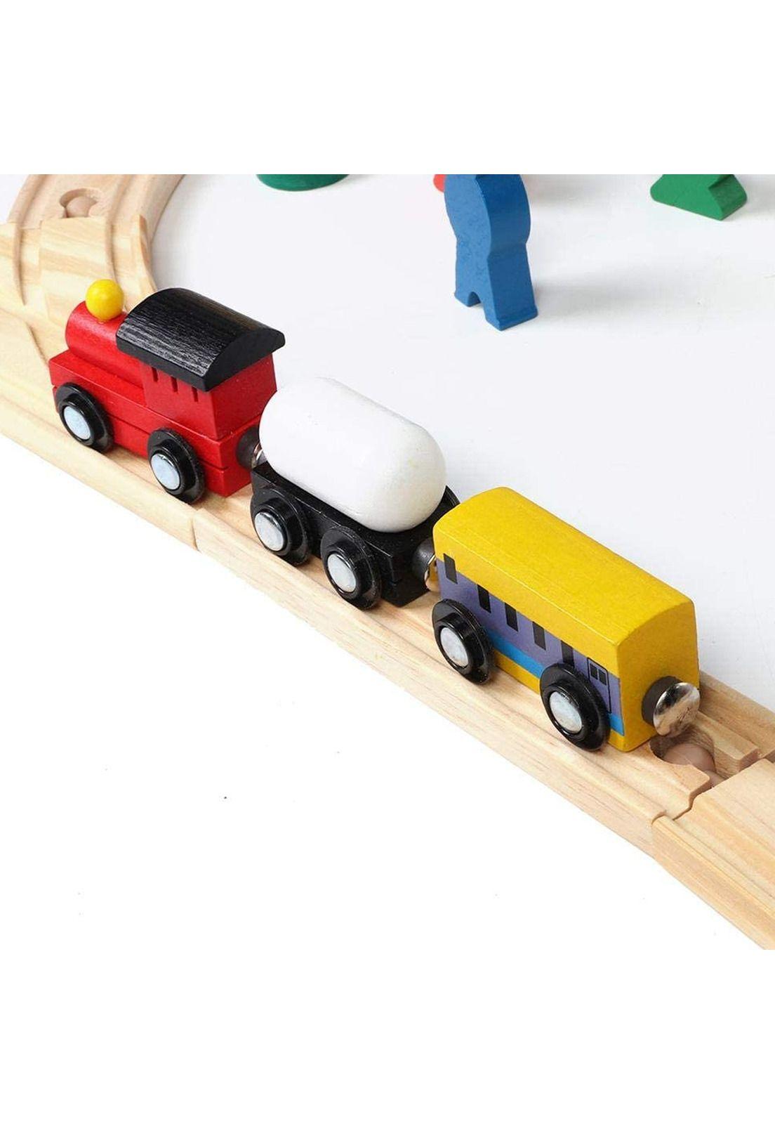 Juguete Madera Tren con Riel-5