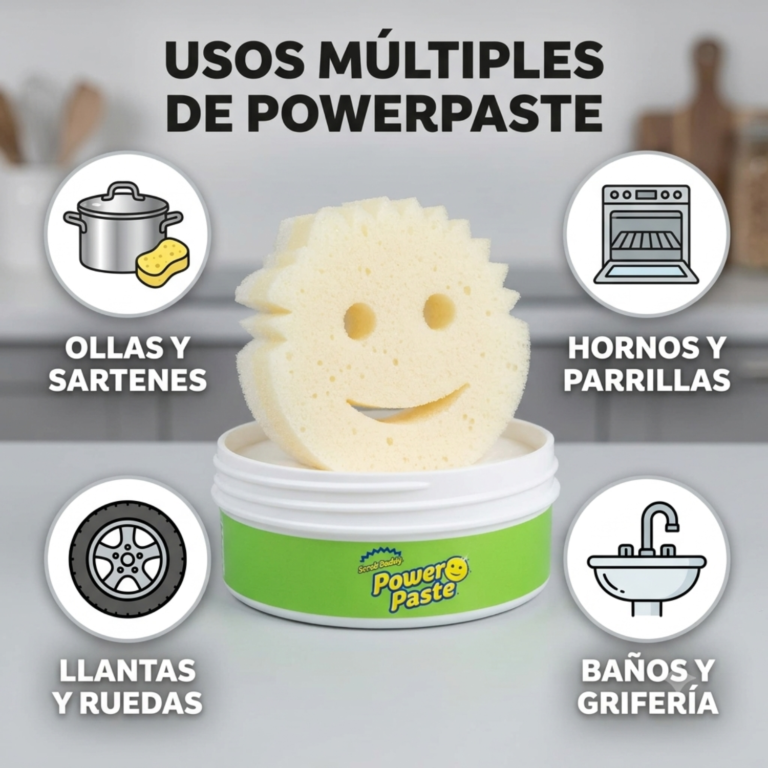 PowerPaste Scrub Daddy 250g + Esponja Scrub Mommy Kit-3