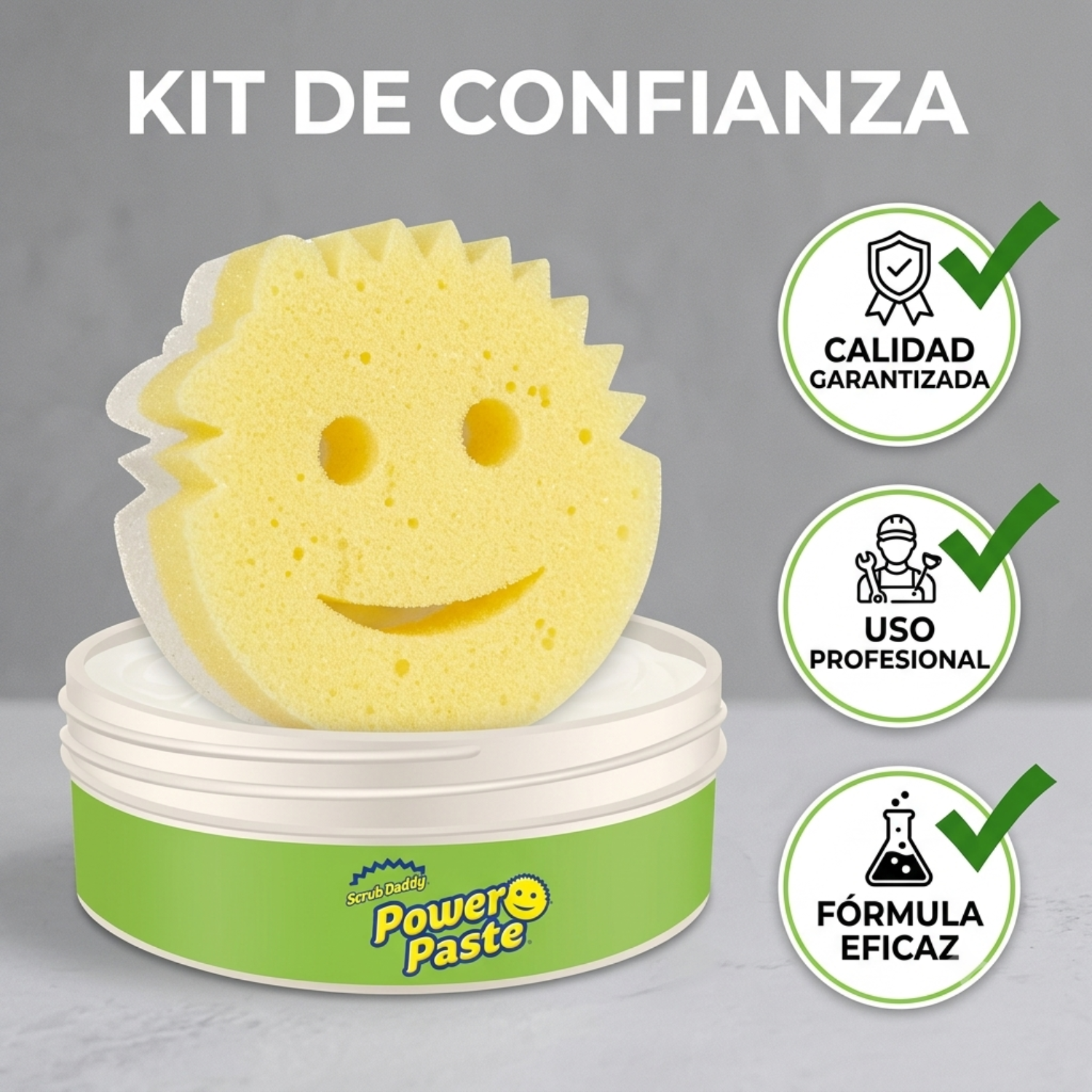 PowerPaste Scrub Daddy 250g + Esponja Scrub Mommy Kit-5