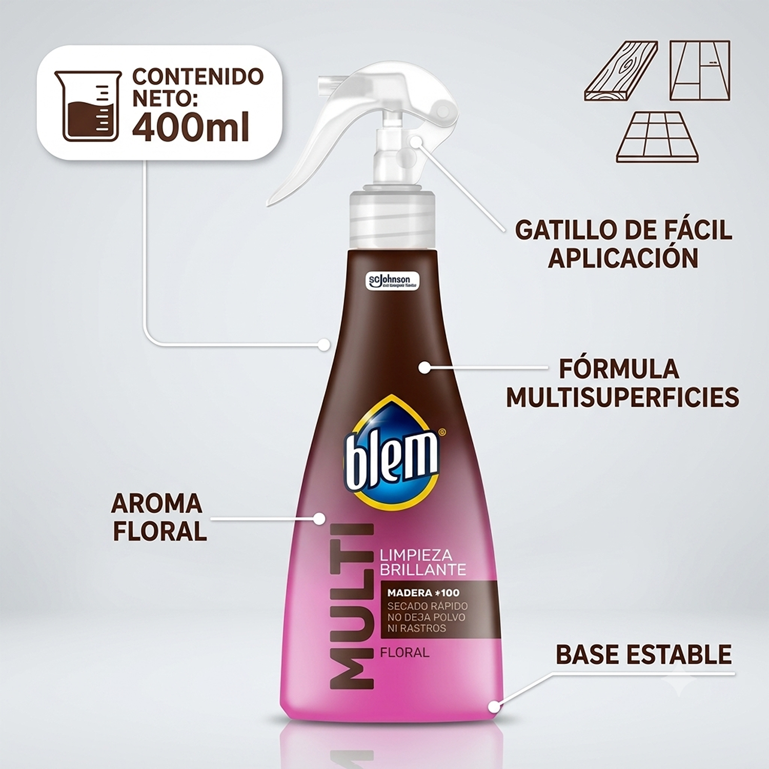 Limpiador Multisuperficies Electronico Blem Floral 400ml-3