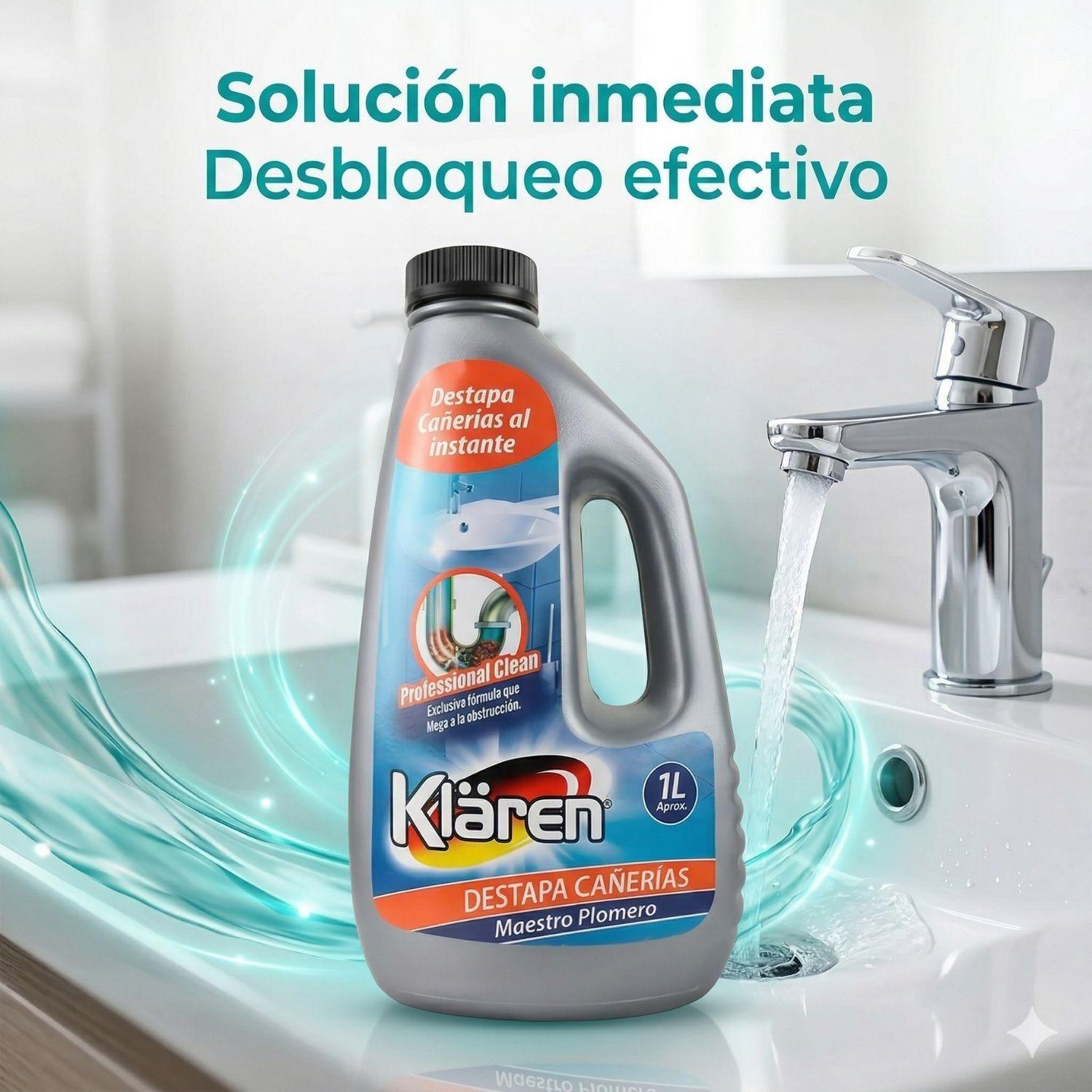 Desatascador Cañerías Klaren Maestro Plomero 1L-3