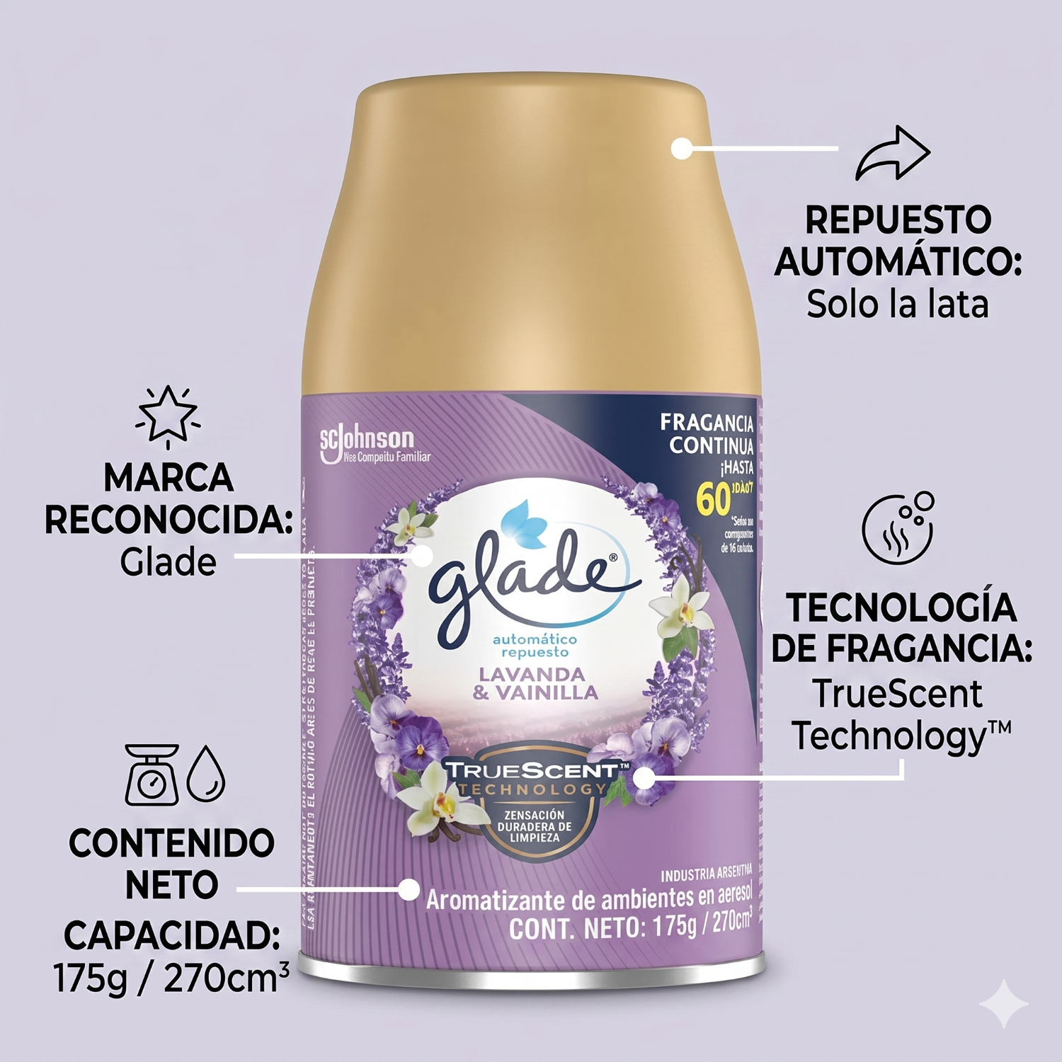 Recarga Glade Automático Lavanda & Vainilla 175g-3