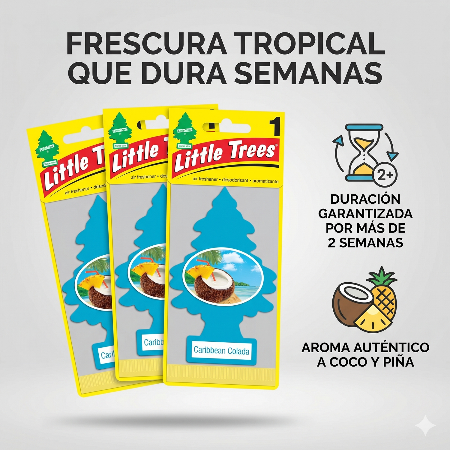 Aromatizante Pino Caribbean Colada Little Trees Pack X 3unid-2