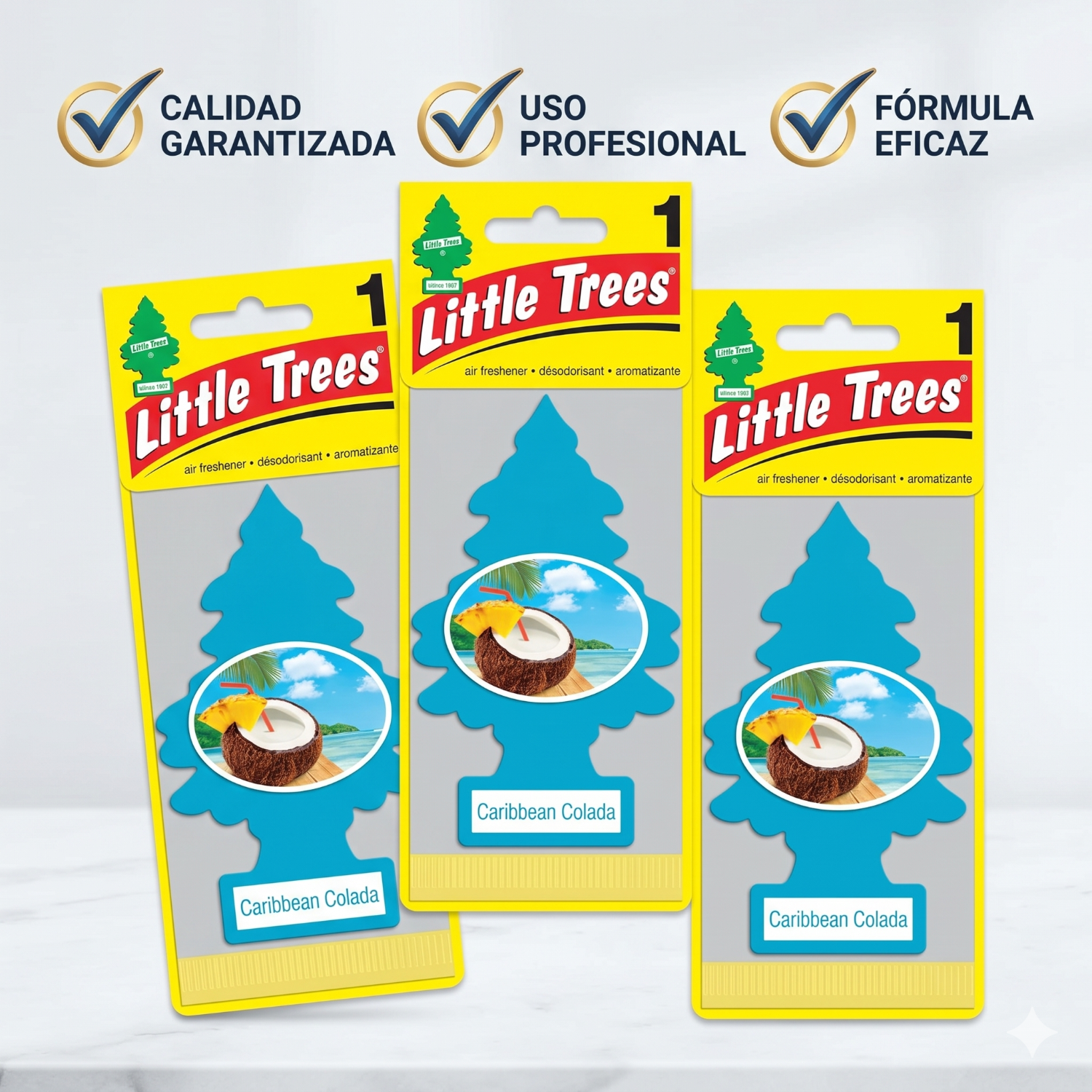 Aromatizante Pino Caribbean Colada Little Trees Pack X 3unid-5