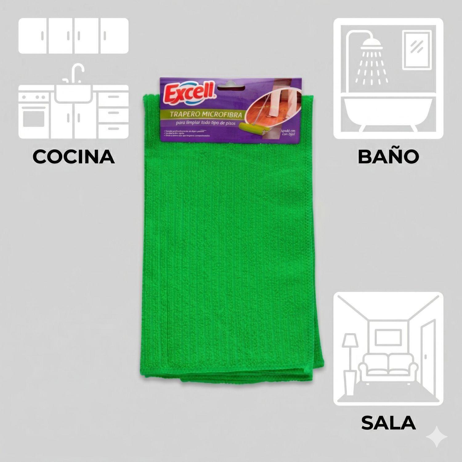 Trapero Microfibra Excell 50x60 cm Con Ojal Ultra Absorbente Para Piso-4