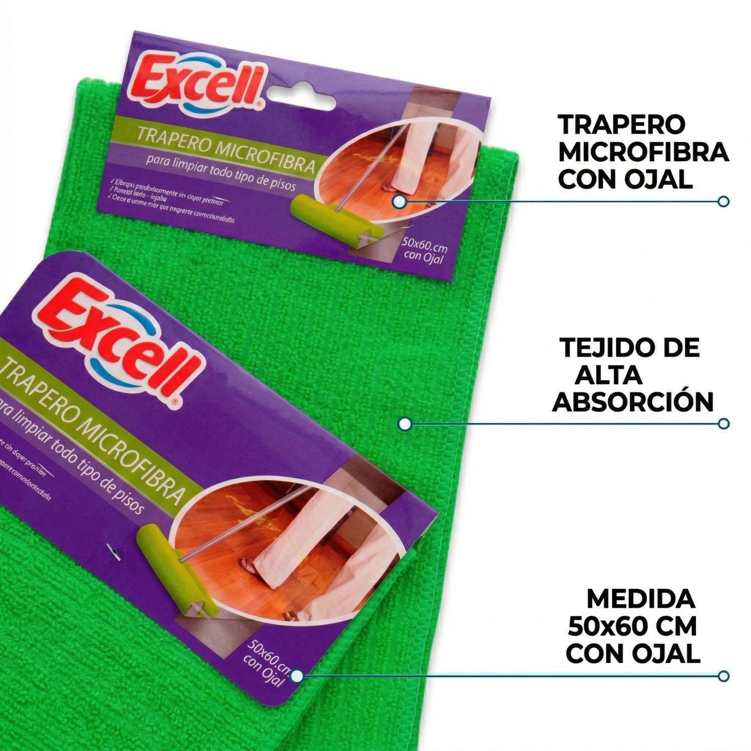 Trapero Microfibra Excell 50x60 cm Con Ojal Ultra Absorbente Para Piso-5