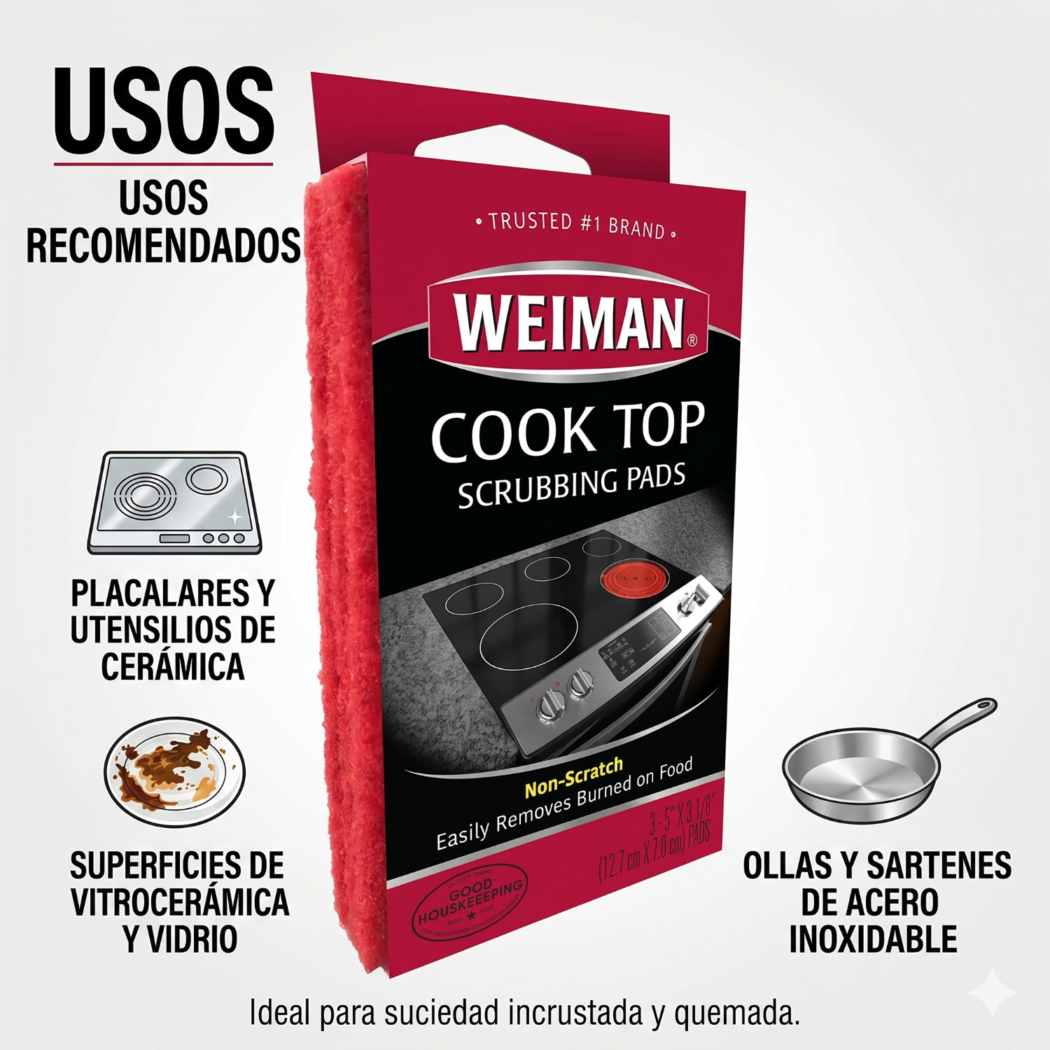 Esponja Vitrocerámica Weiman 3 Unidades-2