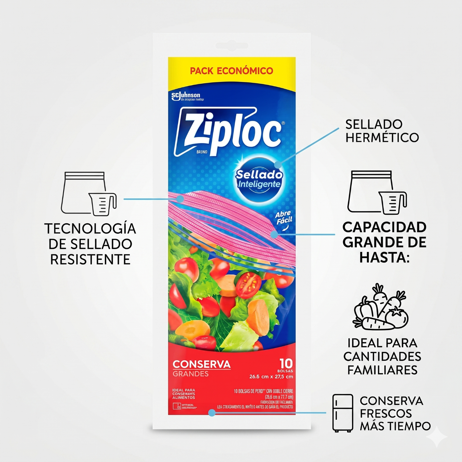 Bolsas Ziploc Grandes 10 Un Para Conservar-2