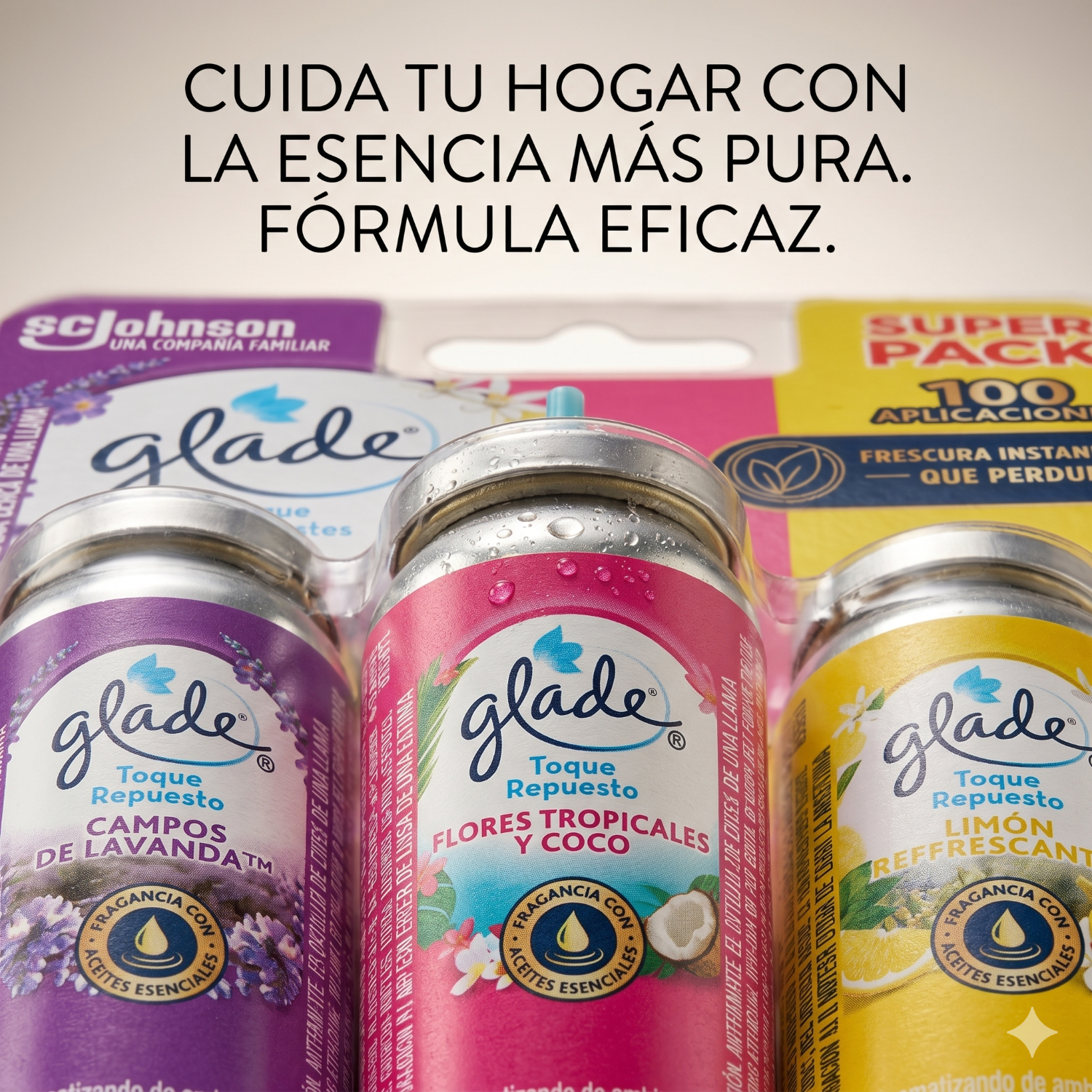 Glade Repuesto Toque 3x12ml Lavanda Tropical Limón-5