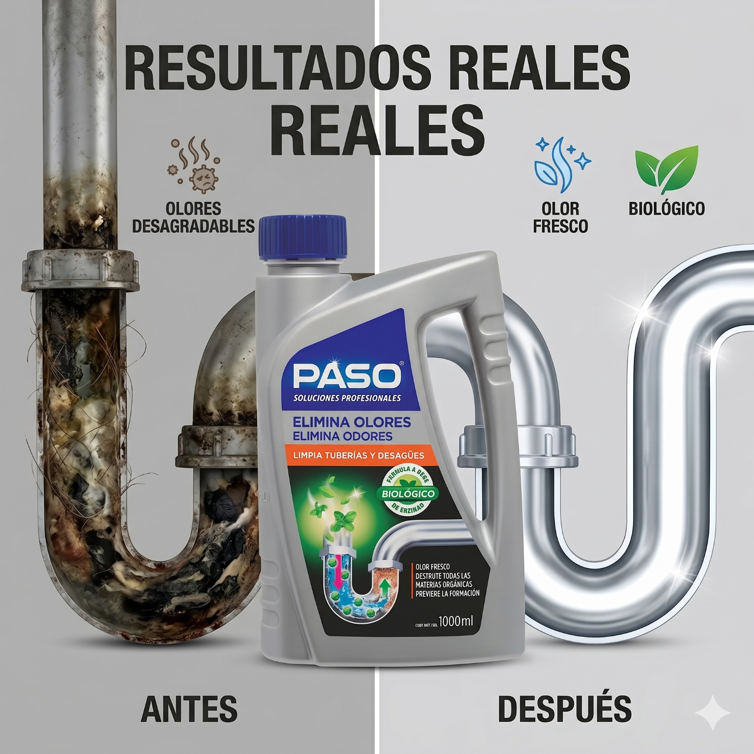 Desatascador Cañerías Elimina Olores Biológico Preventivo 1l-4