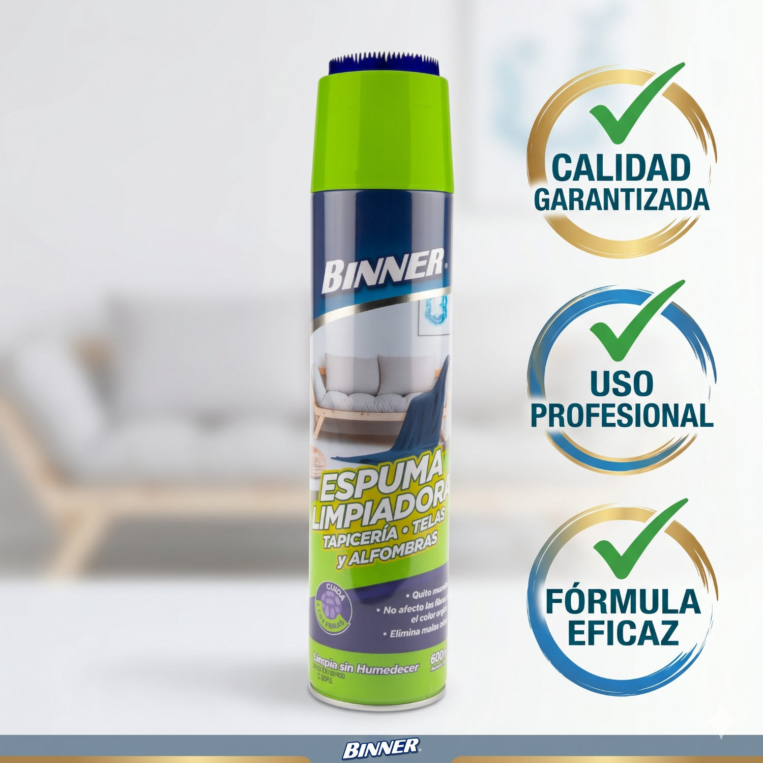 Limpiador Tapiceria, Telas, Alfombras Binner 600ml-4
