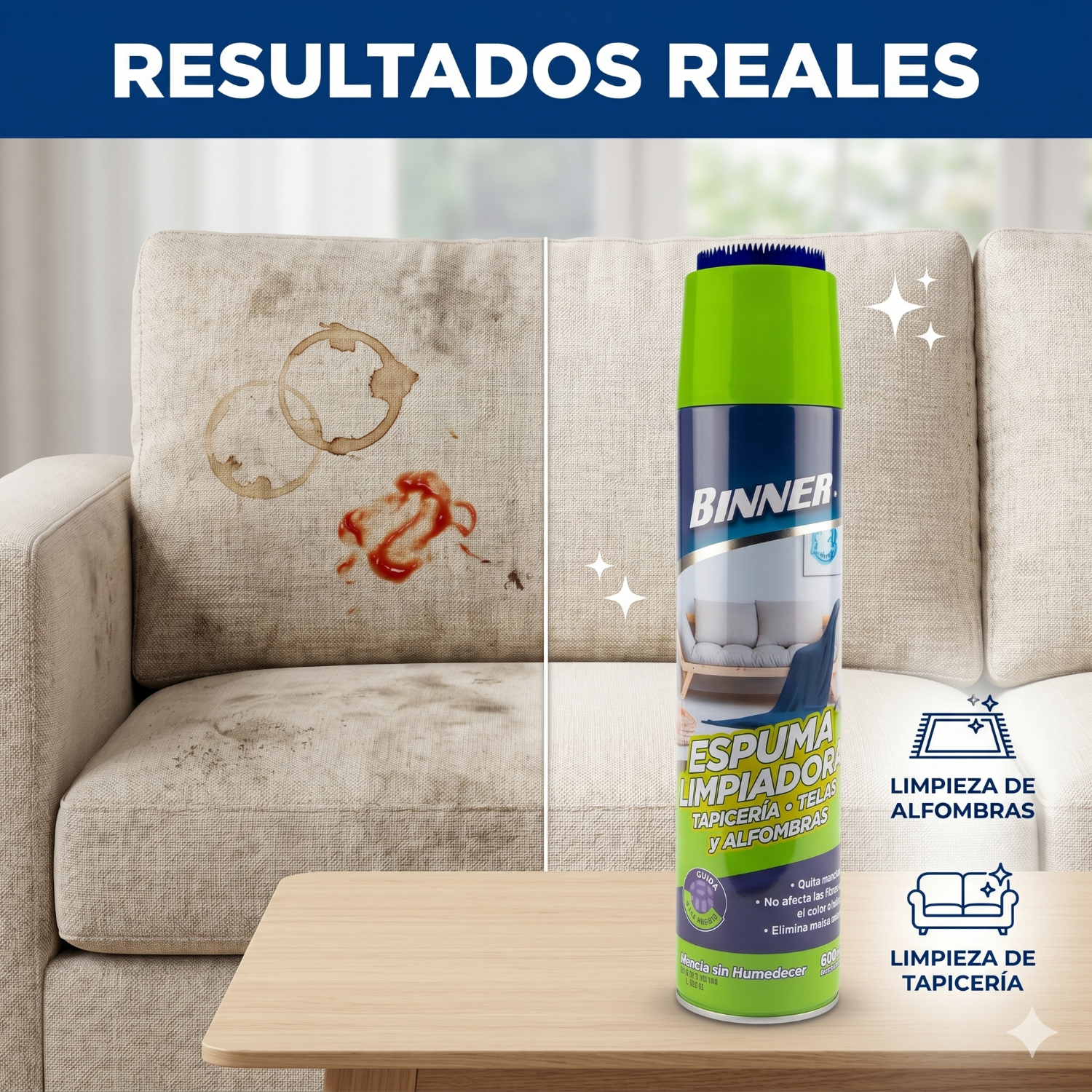 Limpiador Tapiceria, Telas, Alfombras Binner 600ml-5