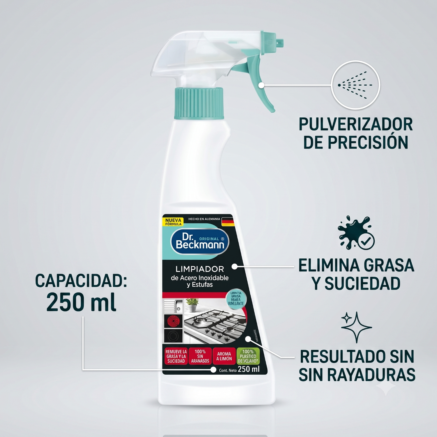 Limpiador Acero Inoxidable Dr. Beckmann 250ml-3