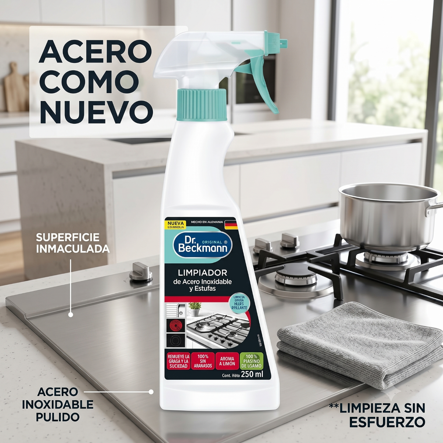 Limpiador Acero Inoxidable Dr. Beckmann 250ml-5