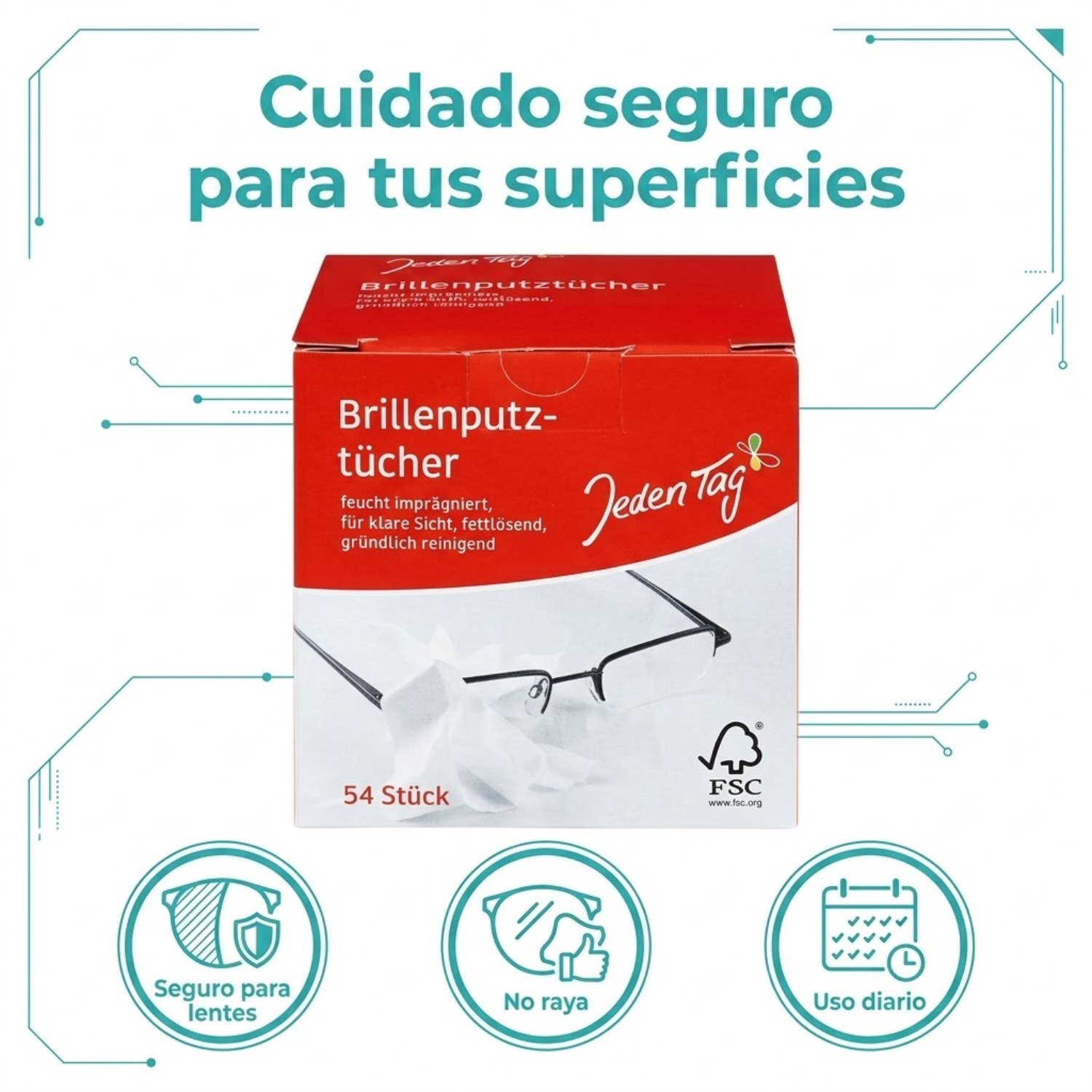 Paños Limpieza De Lentes Jeden Tag 54unid-4