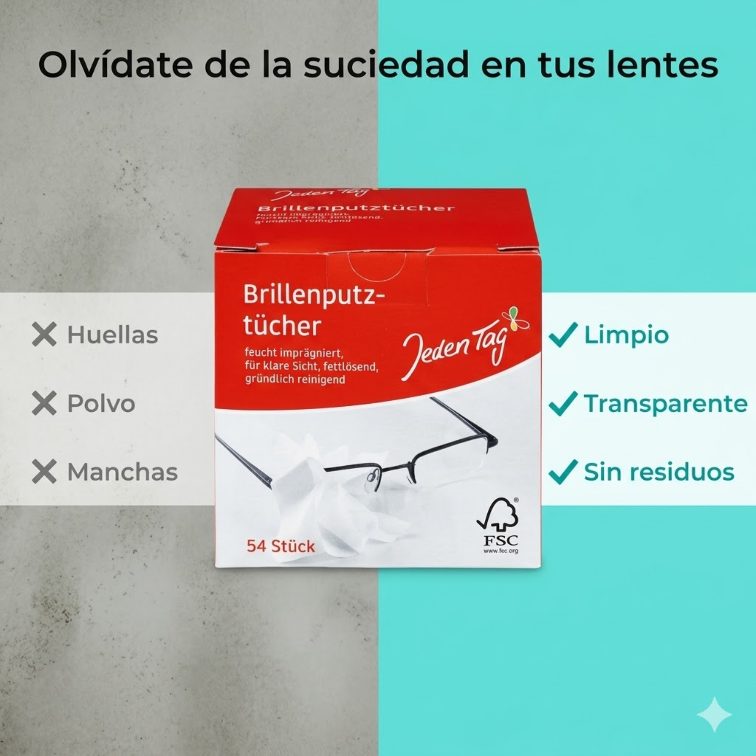 Paños Limpieza De Lentes Jeden Tag 54unid-5