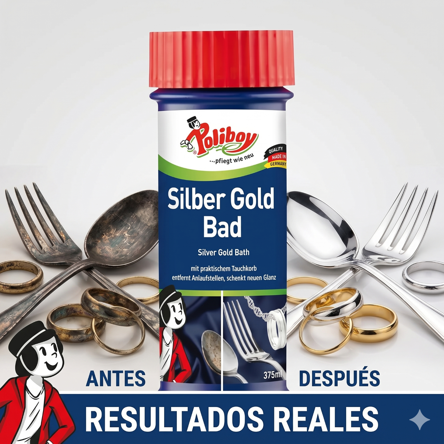 Limpiador para Joyas y Cubiertos POLIBOY 375ml-2