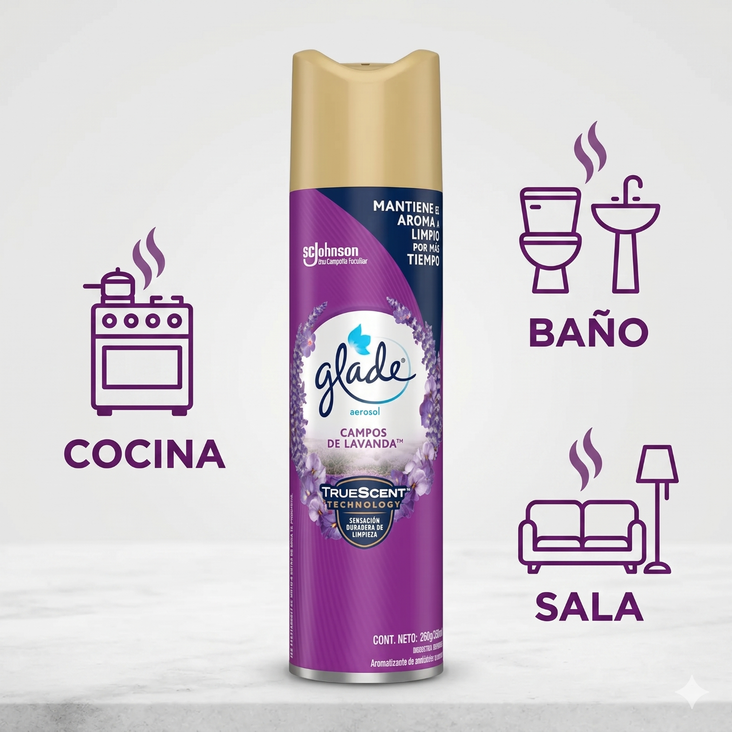 Glade Ambiental Campos de Lavanda Spray 360 cc-2
