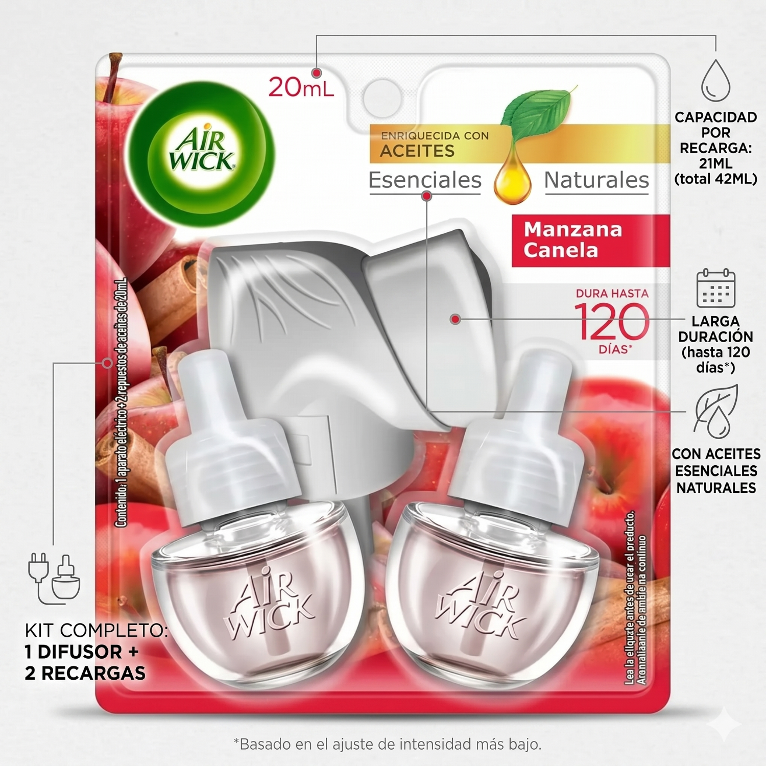 Aparato Electrico Air Wick Manzana Canela + 2 Repuestos 21ml-3